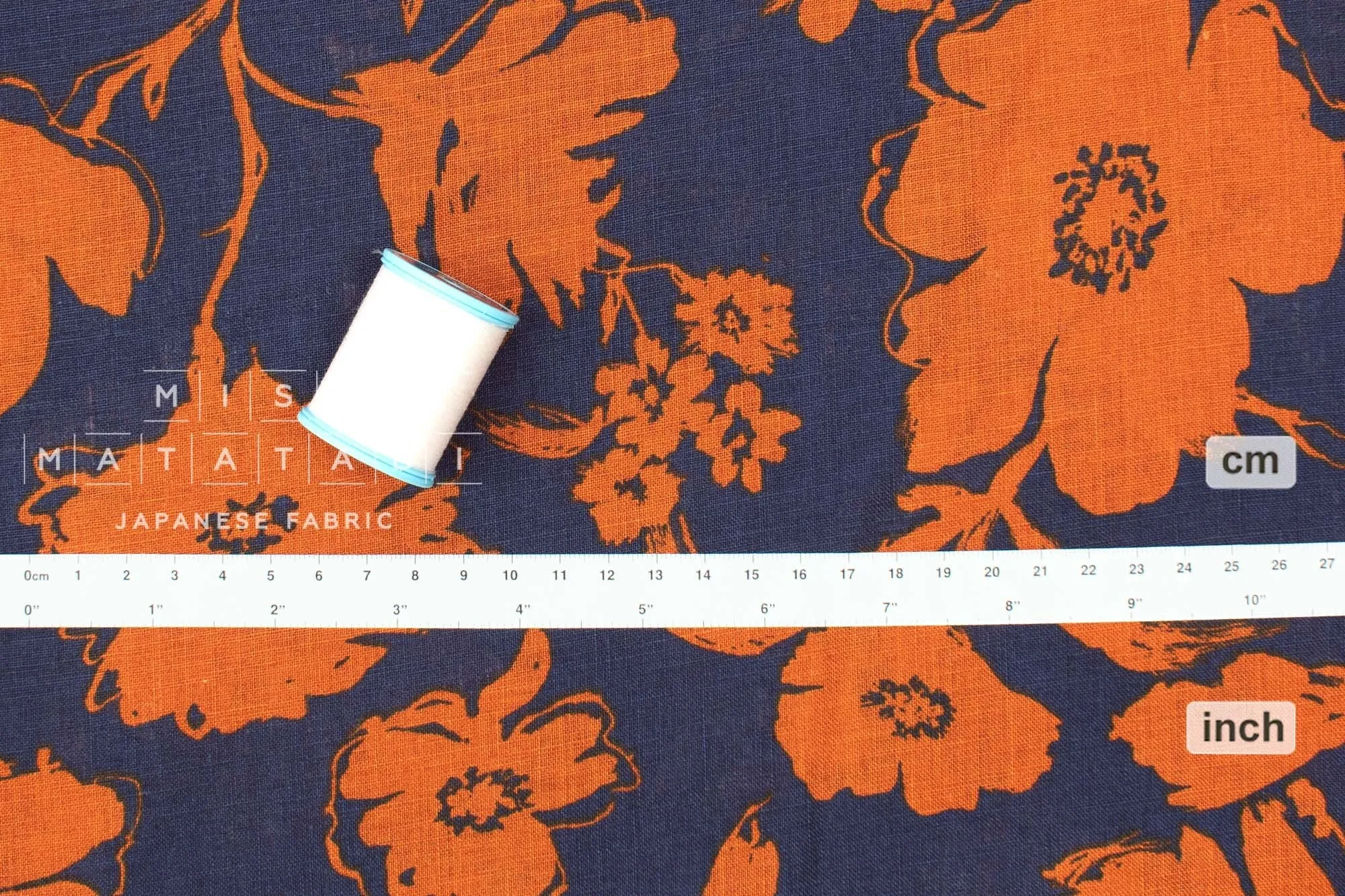 100% linen Negative Flower - D