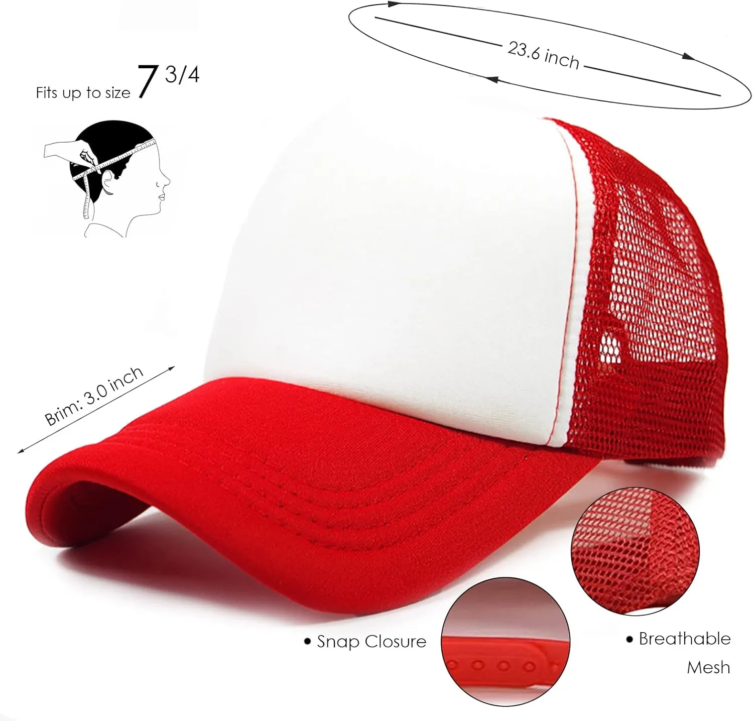 12 Pack Sublimation Blanks Mesh Trucker Hats Bulk, DIY Printing Baseball Hat Wholesale, Sports Outdoor Snapback Dad Hat