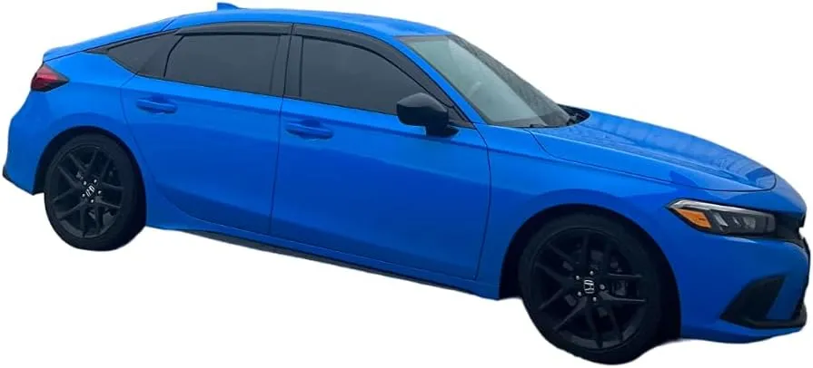 2022-2025 Tape-On Rain Guards for Honda Civic Hatchback Side Window Visor Deflectors HB LX Sport Touring EX-L Tinted Vent Shades Protectors 2023 2024