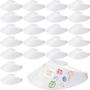 24 Pcs DIY Foam Sun Visors for Women White Golf Visor Adjustable String Sun Visor Hat Tennis Visor for Men Outdoors