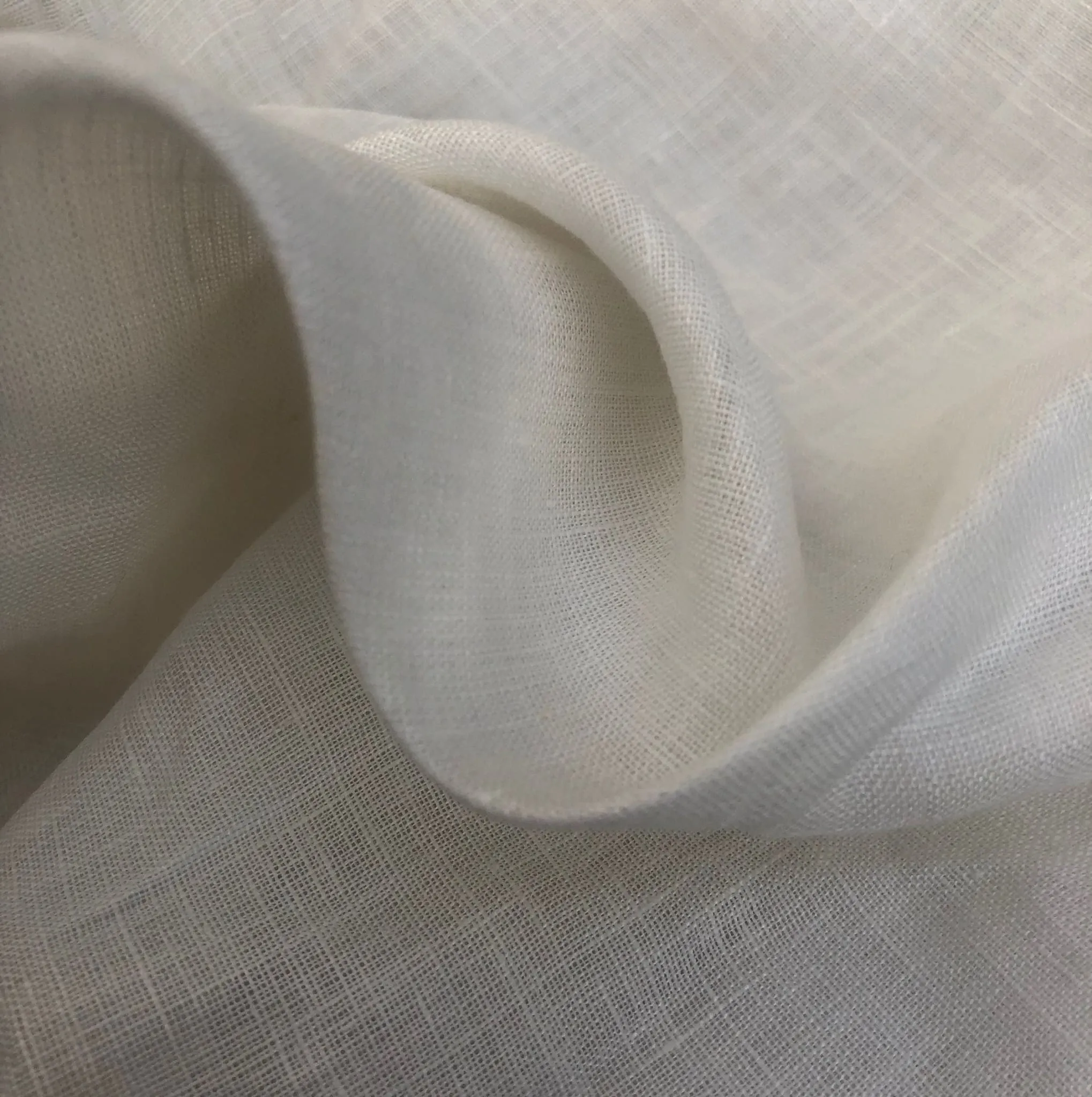 58" Ivory White 100% Linen Handkerchief Lithuanian Woven Fabric By the Yard
