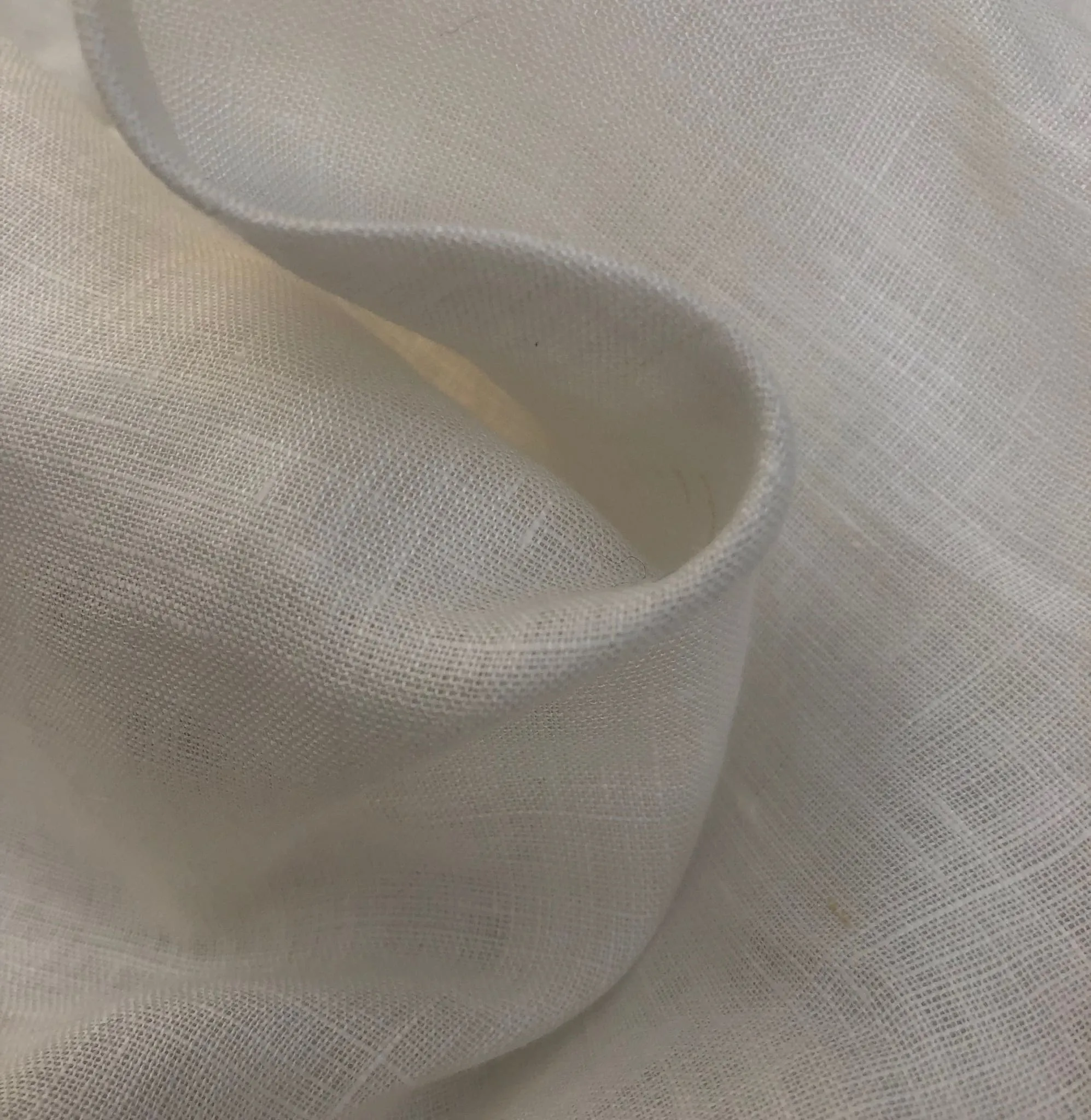58" Ivory White 100% Linen Handkerchief Lithuanian Woven Fabric By the Yard