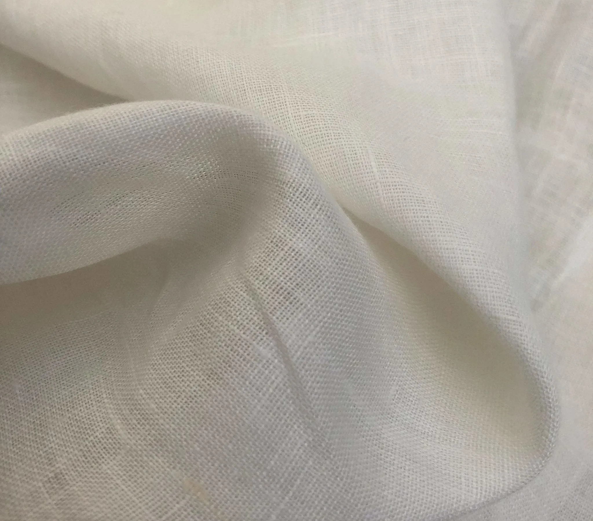 58" Ivory White 100% Linen Handkerchief Lithuanian Woven Fabric By the Yard
