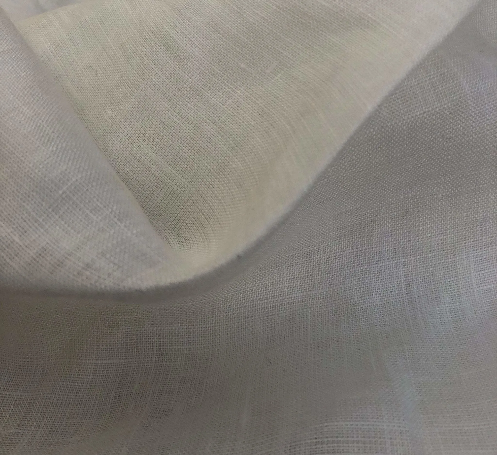 58" Ivory White 100% Linen Handkerchief Lithuanian Woven Fabric By the Yard