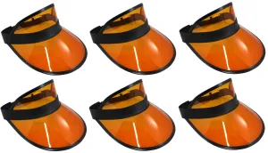 6 Pack Sun Visor Hats Women Men Clear Colorful Plastic Party Hat Adjustable UV Outdoor Sports Tennis Beach Golf Headwear Cap