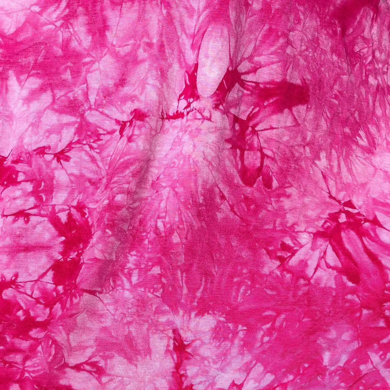 60” Bamboo & Spandex Stretch Tie Dyed Tie Dye Bright Pink White Cloud Apparel and Face Mask Jersey Knit Fabric By the Yard