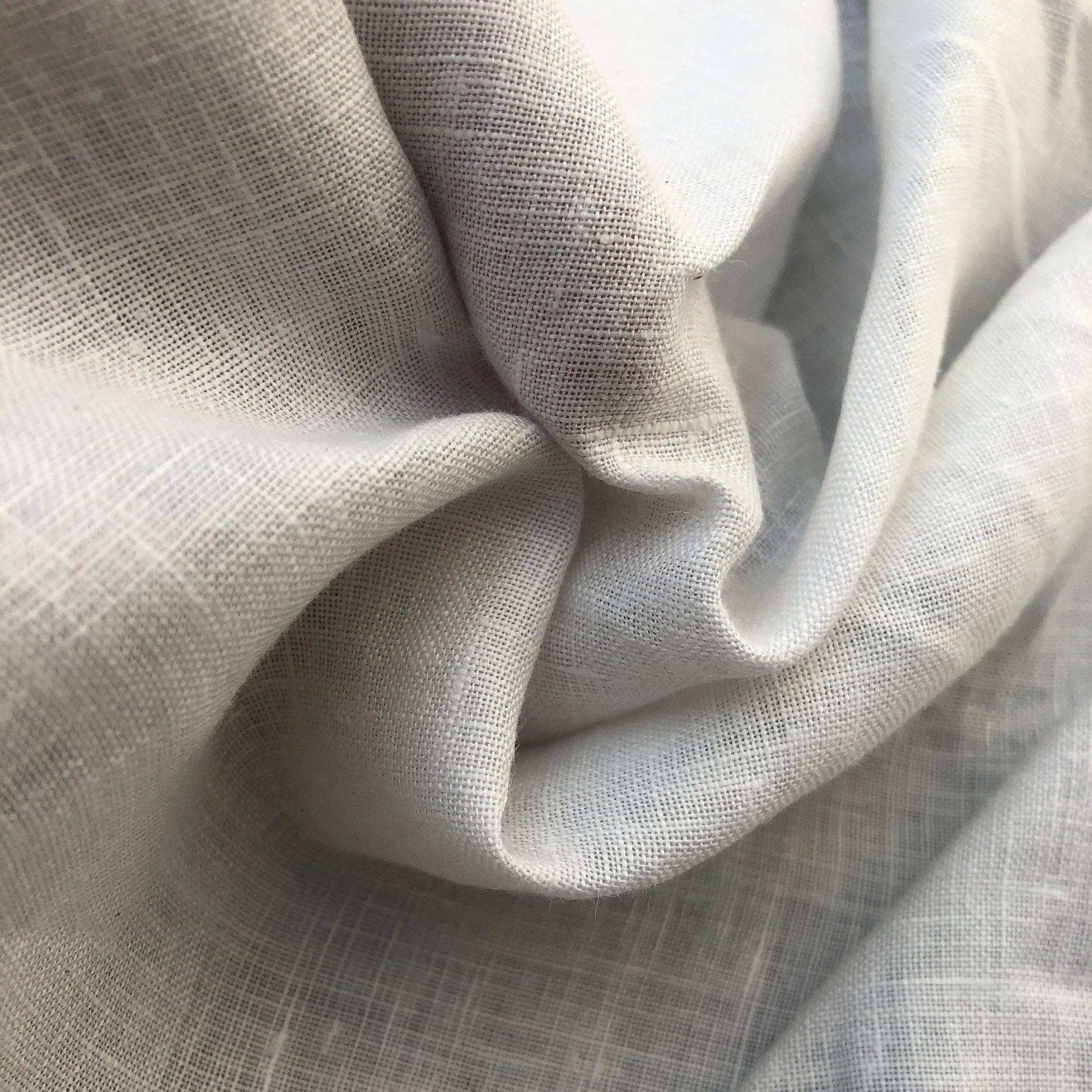 60" 100% Linen 4 OZ Handkerchief White Woven Fabric By the Yard