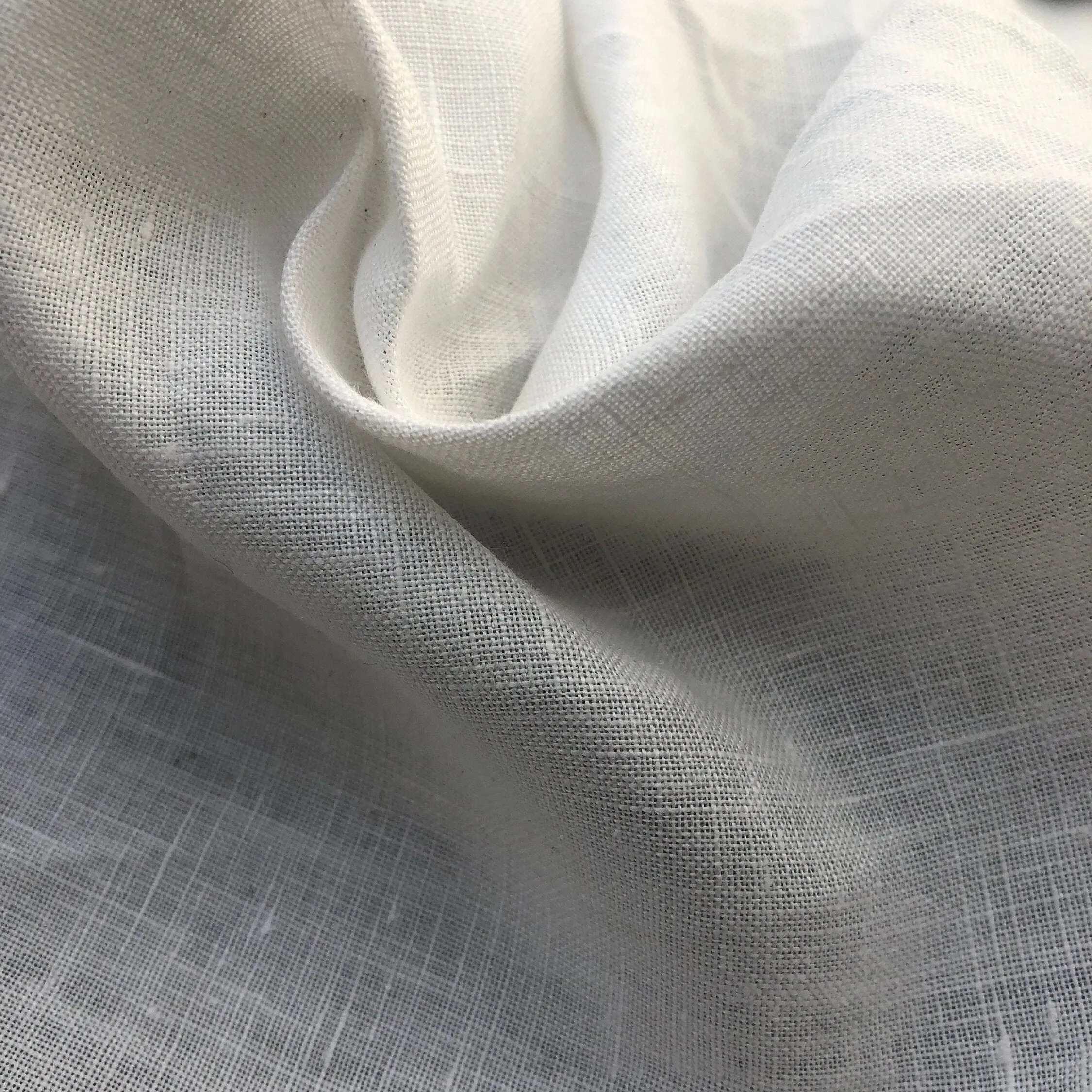 60" 100% Linen 4 OZ Handkerchief White Woven Fabric By the Yard