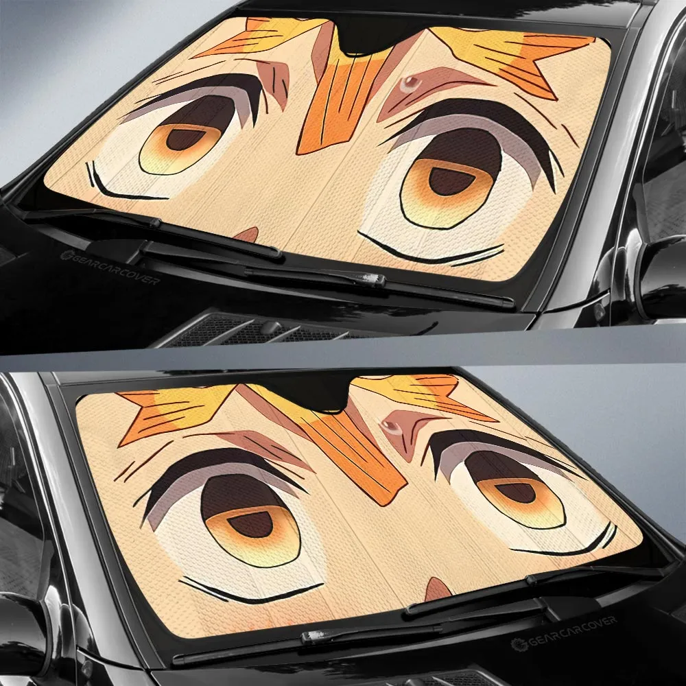 Agatsuma Zenitsu Car Sunshade Custom Demon Slayer Anime Car Accessories For Fans