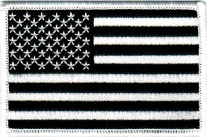 American Flag Embroidered Patch Black & White United States of America Subdued Military Uniform Emblem
