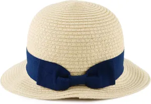 Baby Girl Straw Hat Toddler Summer Beach Hats with Bowknot Sun Protection Hats for Kids Girls