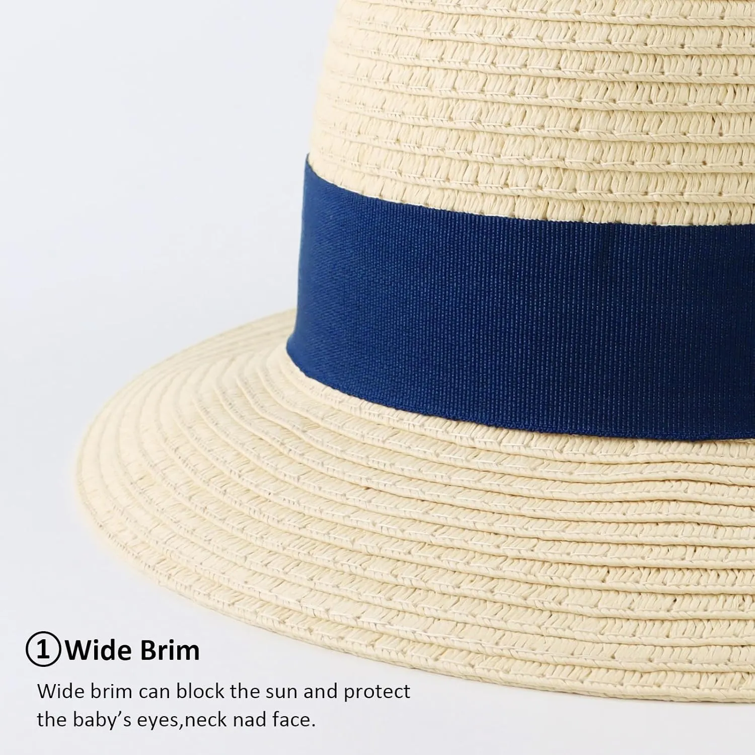 Baby Girl Straw Hat Toddler Summer Beach Hats with Bowknot Sun Protection Hats for Kids Girls