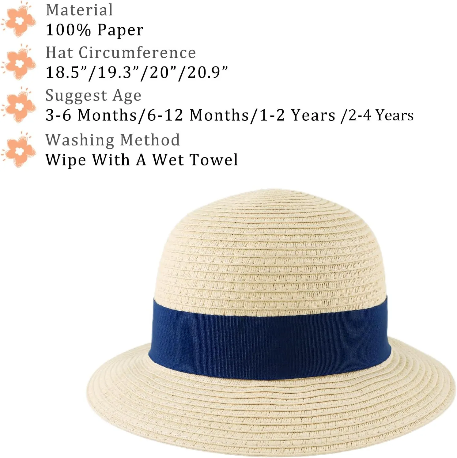 Baby Girl Straw Hat Toddler Summer Beach Hats with Bowknot Sun Protection Hats for Kids Girls