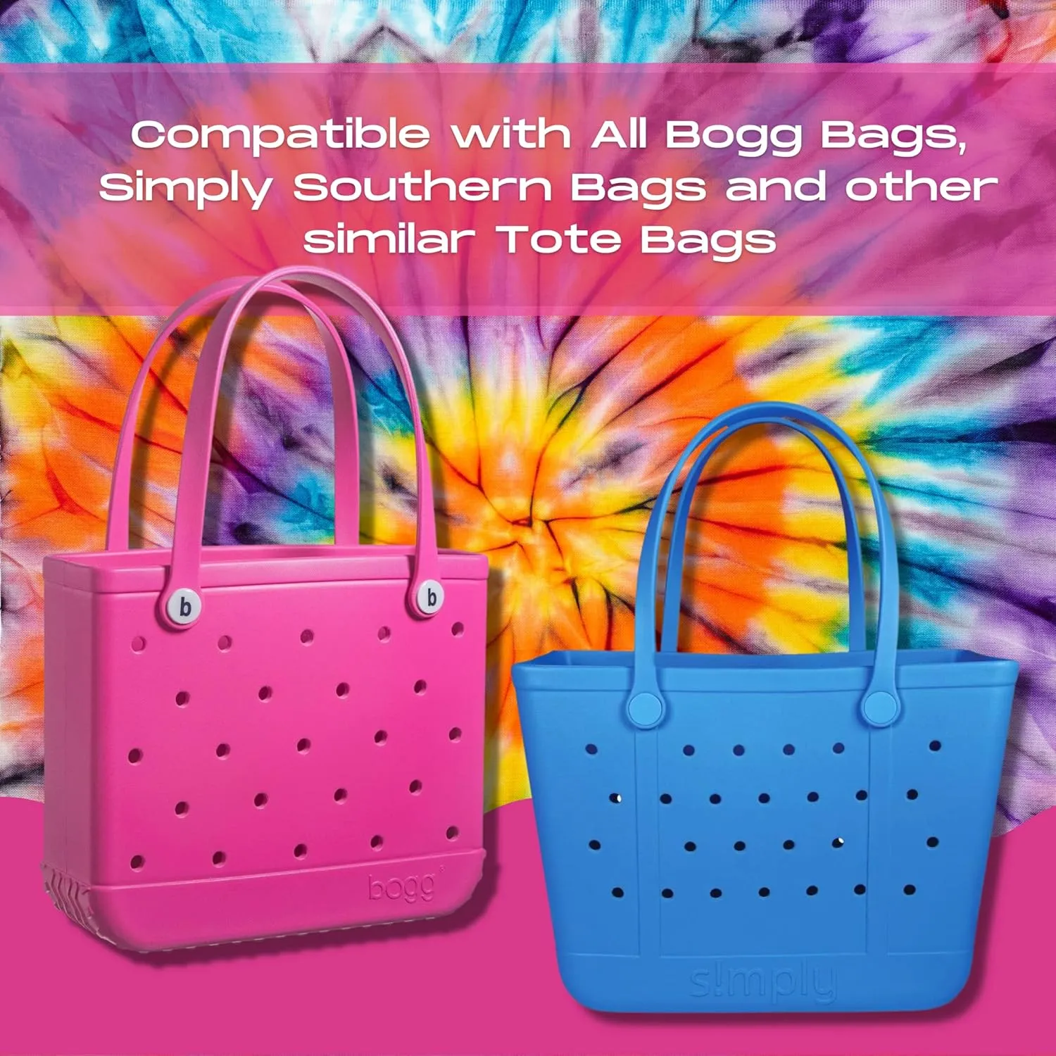 BAGLETS - Phone Holder Charm Accessory Compatible with Bogg Bags - Keep Your Phone Handy with Your Tote Bag - Made in The USA (White)