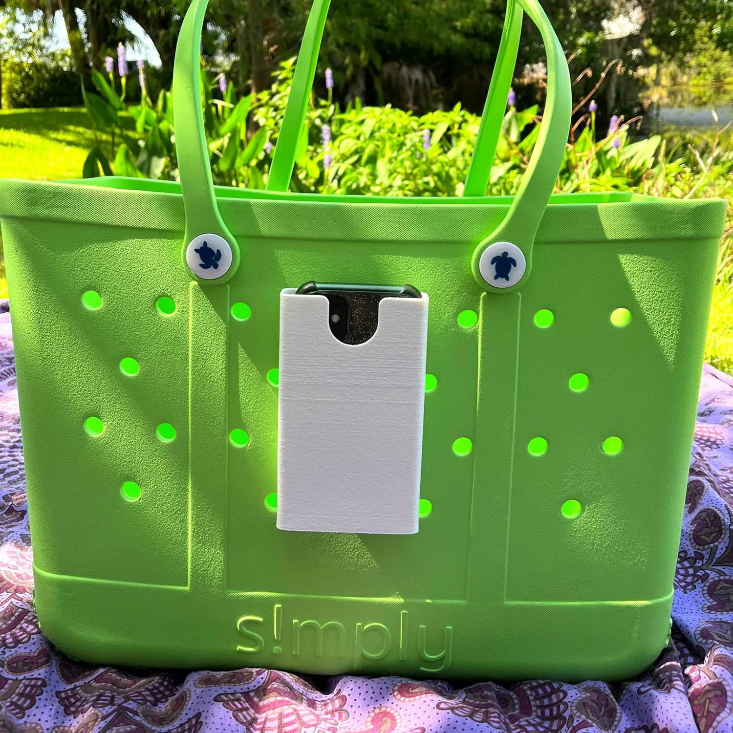 BAGLETS - Phone Holder Charm Accessory Compatible with Bogg Bags - Keep Your Phone Handy with Your Tote Bag - Made in The USA (White)
