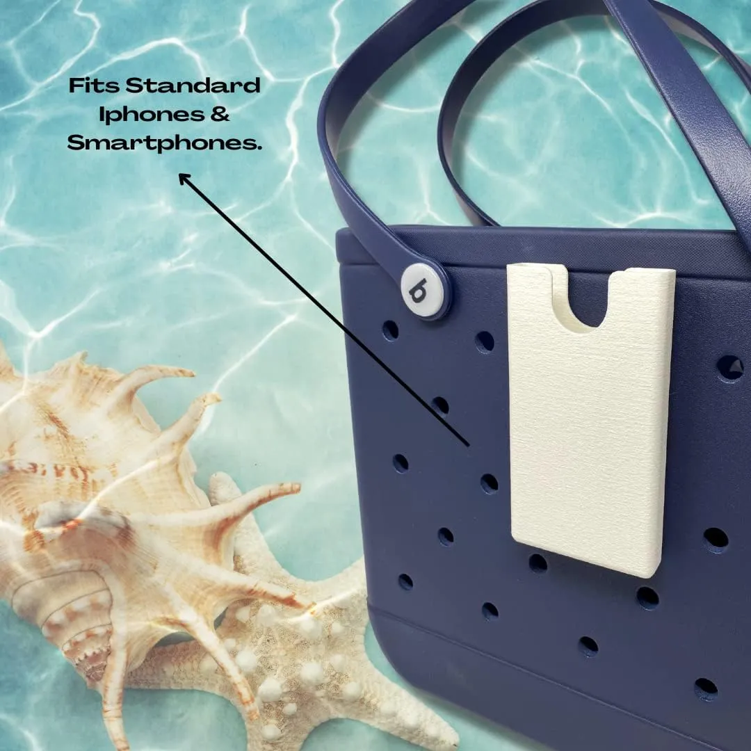 BAGLETS - Phone Holder Charm Accessory Compatible with Bogg Bags - Keep Your Phone Handy with Your Tote Bag - Made in The USA (White)