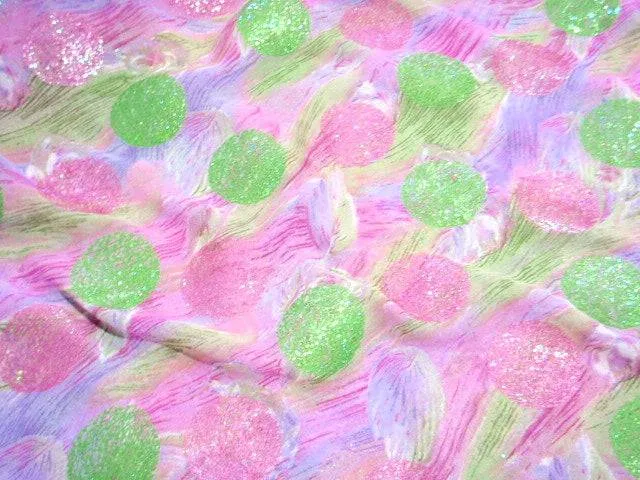 Bauble & Leaf - Glitter Printed Chiffon