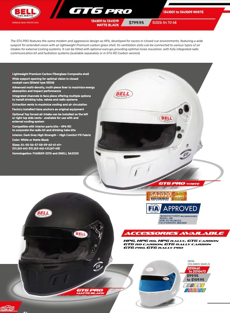 Bell GT6 Pro Helmet SA2020