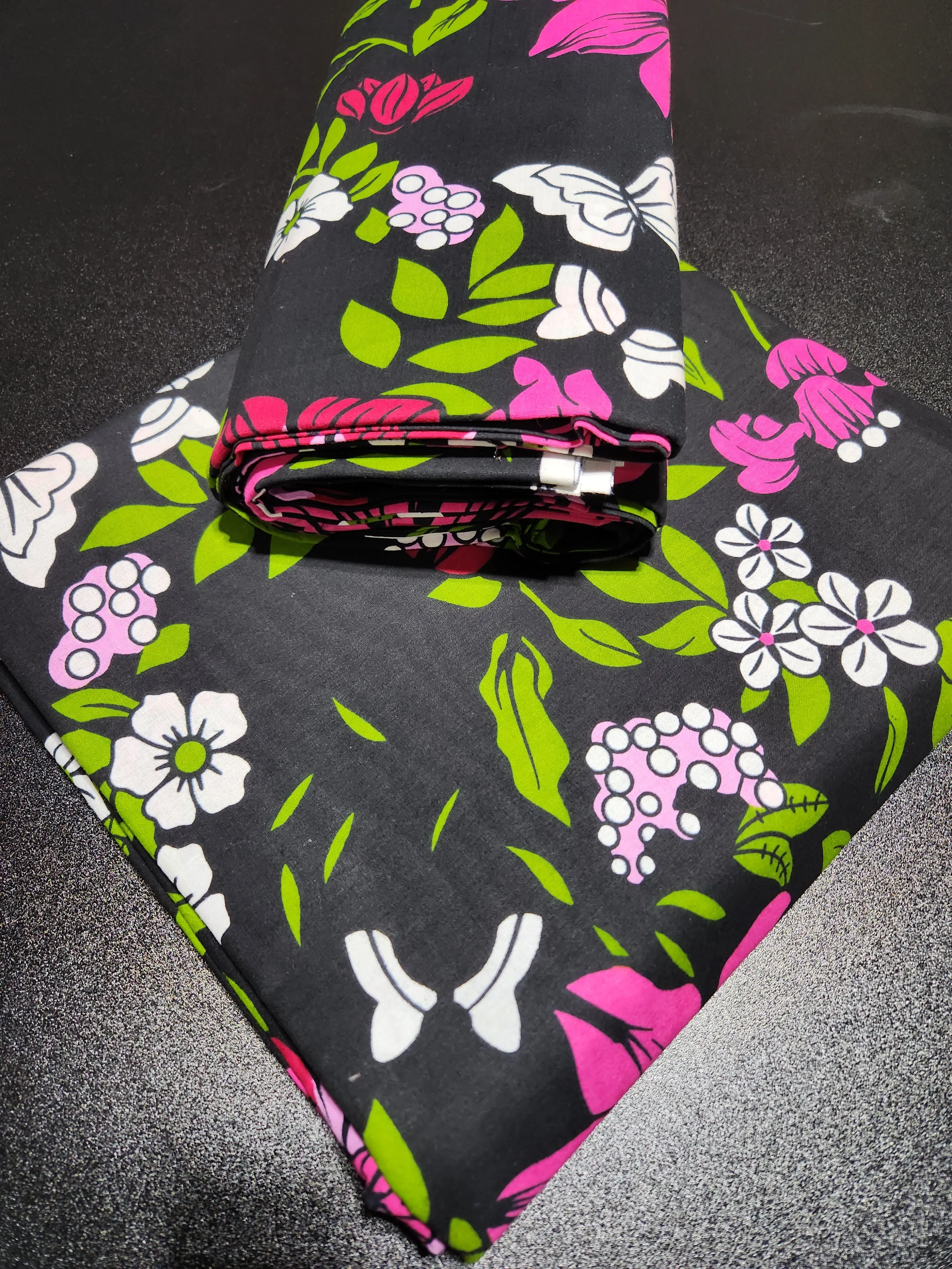 Black Ankara Print Fabric, ACS2118