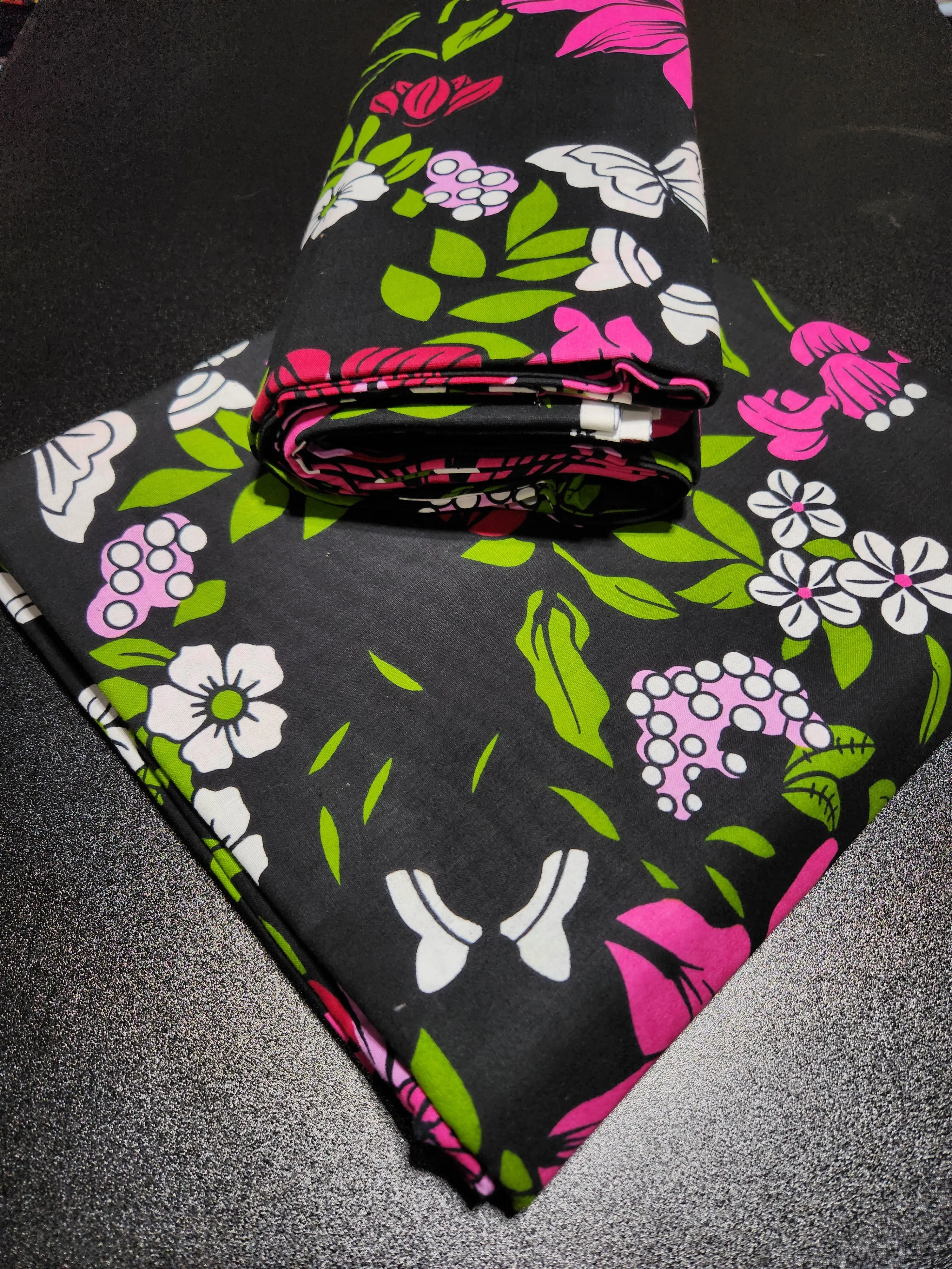 Black Ankara Print Fabric, ACS2118