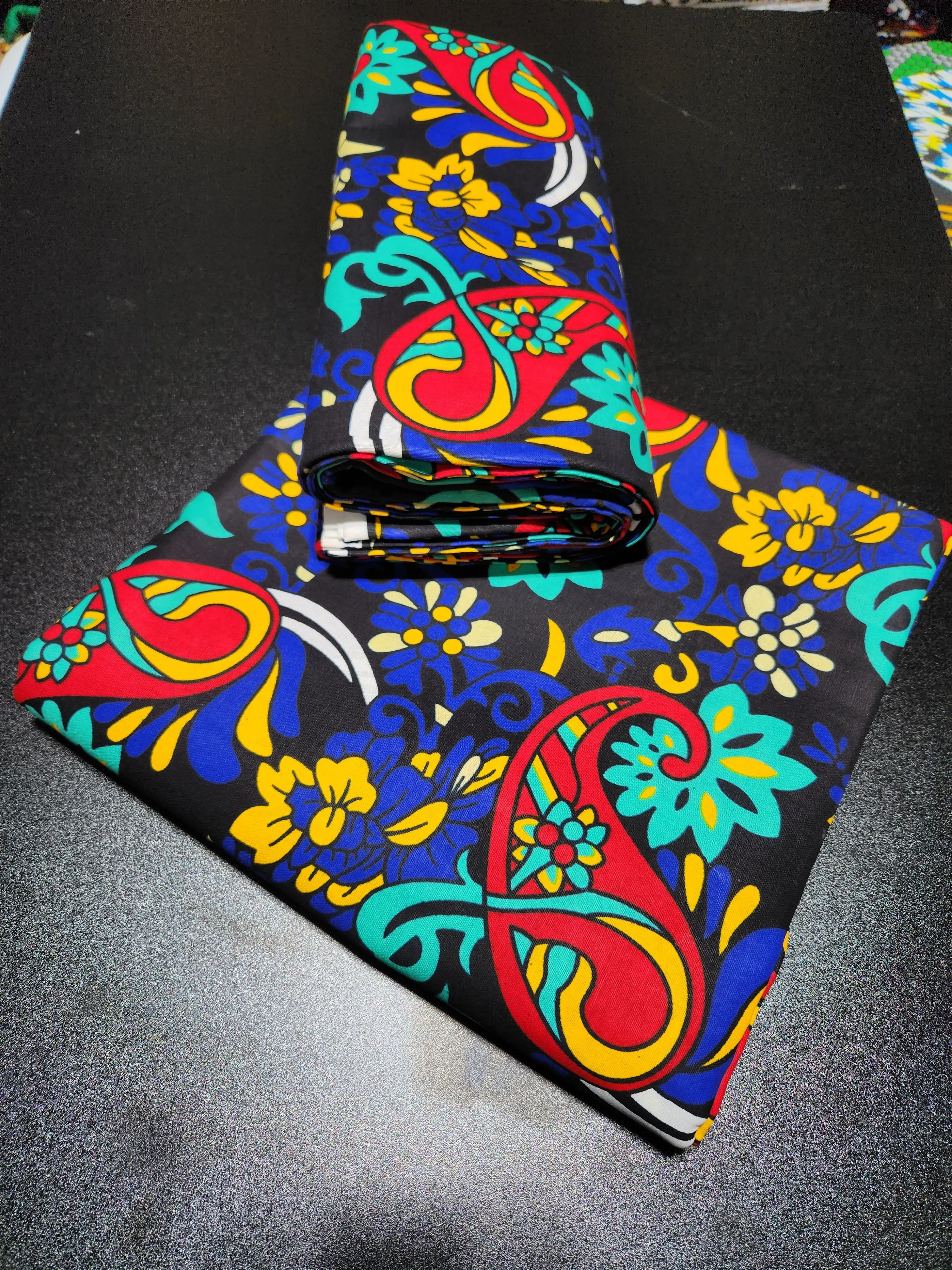 Black Ankara Print Fabric
