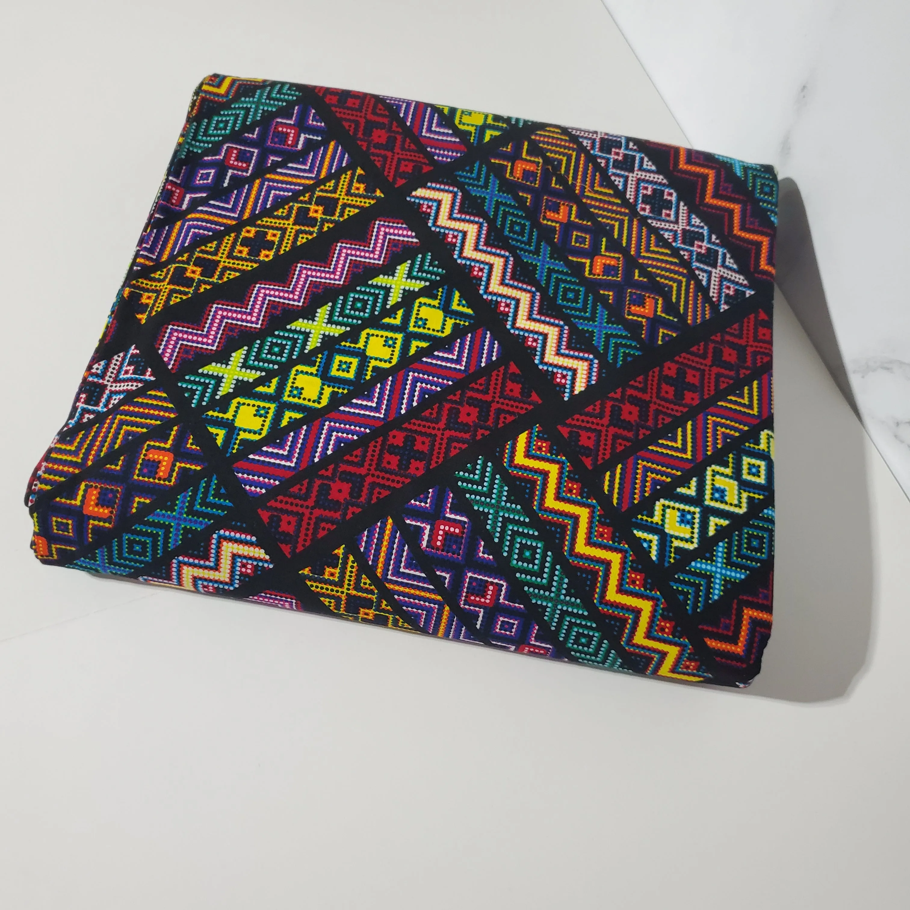 Black Multicolor African Ankara Fabric
