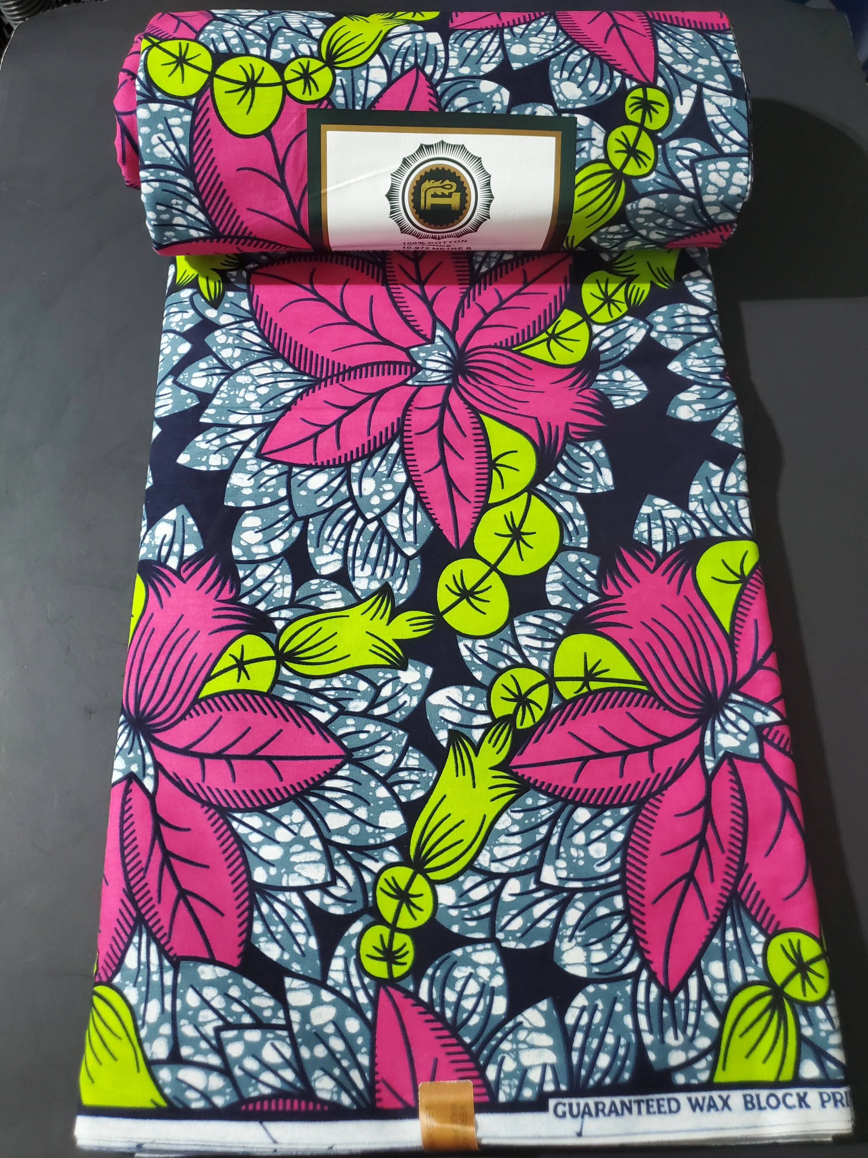 Blue and Pink African Ankara Print Fabric
