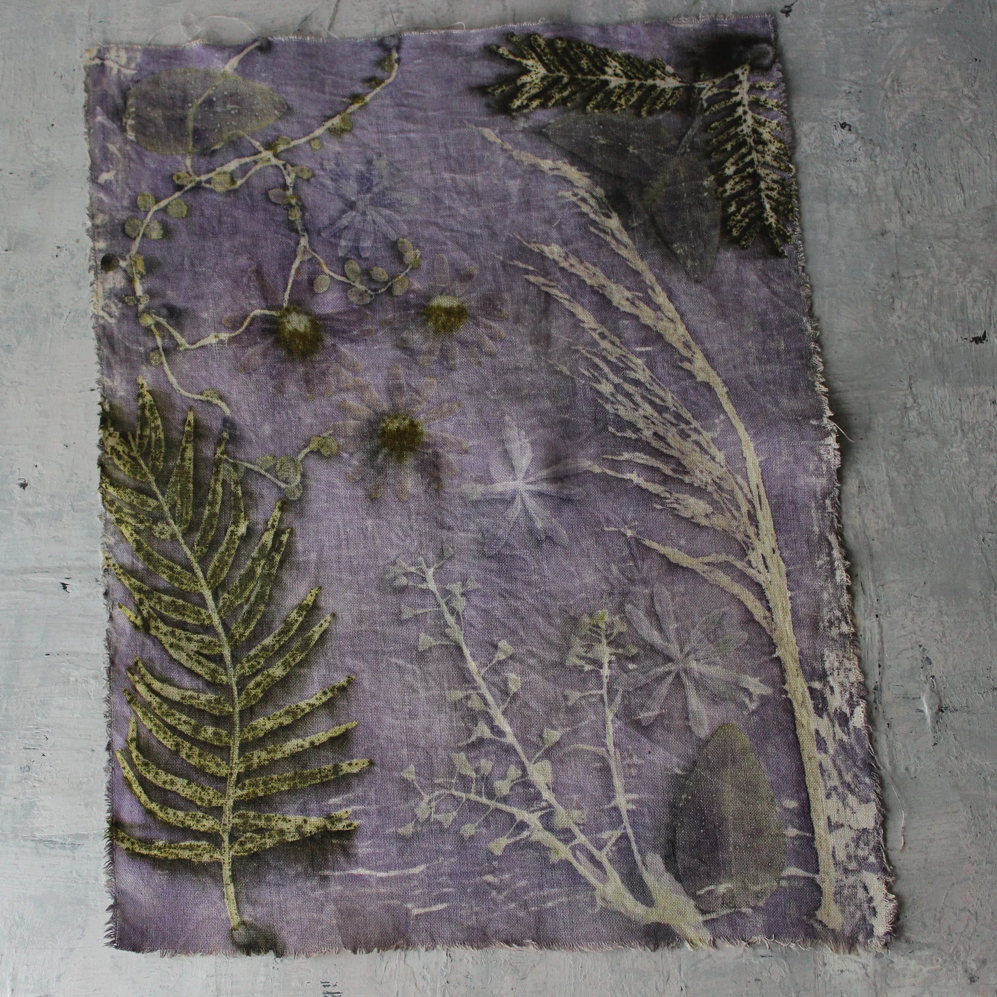 Botanical Eco Print Linen Panel Placemats