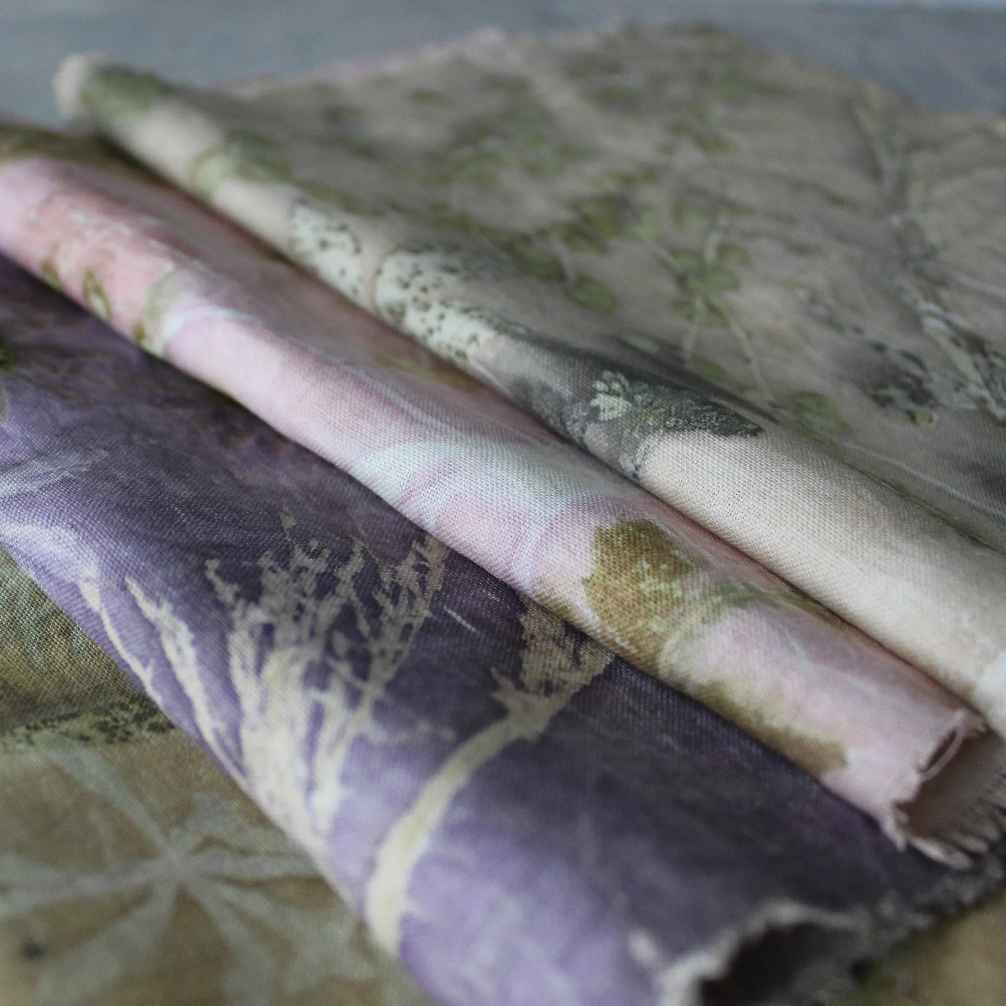 Botanical Eco Print Linen Panel Placemats
