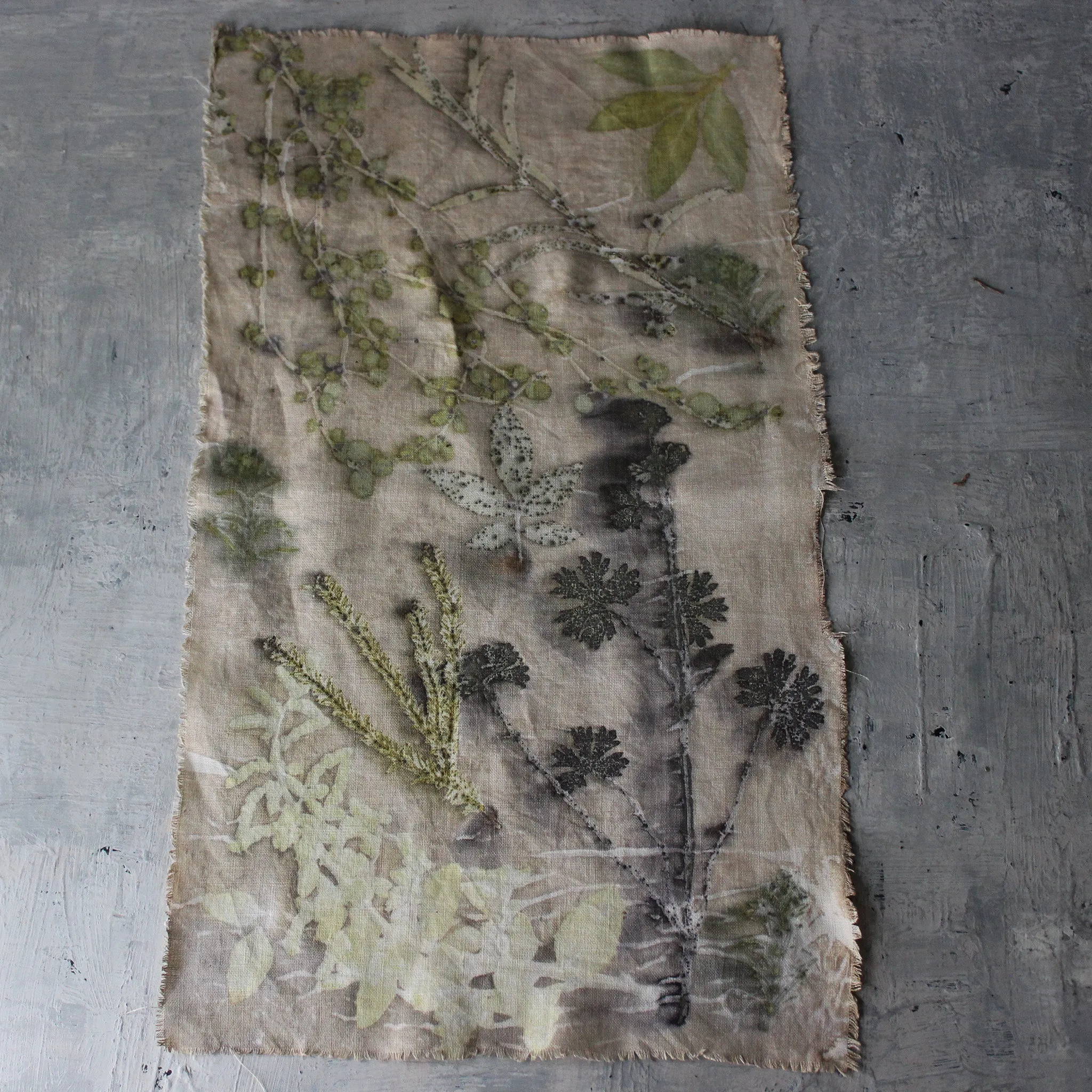 Botanical Eco Print Linen Panel Placemats
