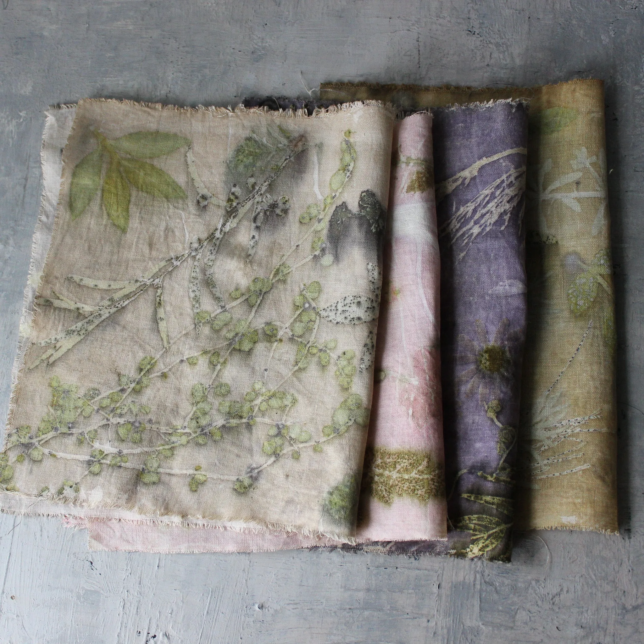 Botanical Eco Print Linen Panel Placemats
