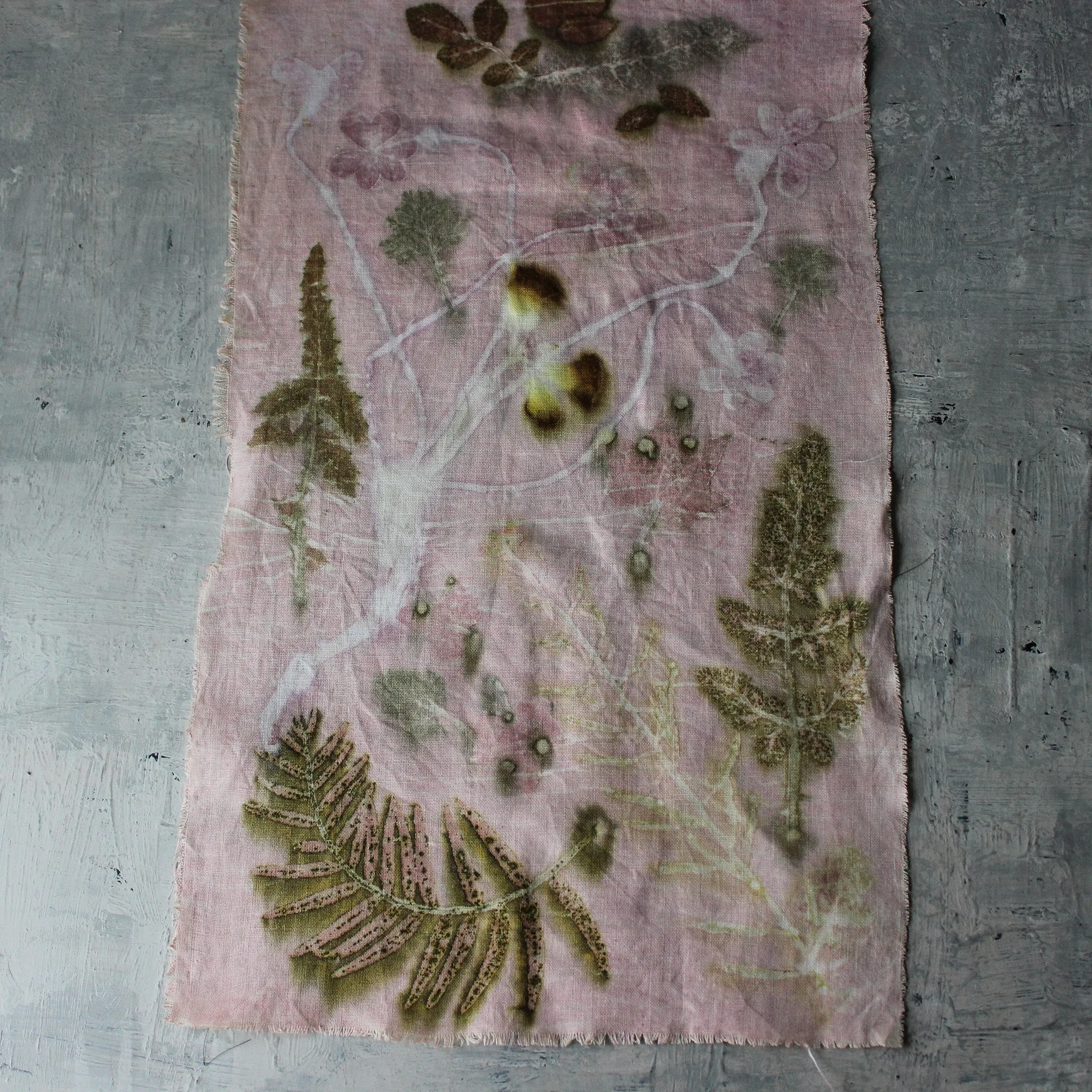 Botanical Eco Print Linen Panel Placemats