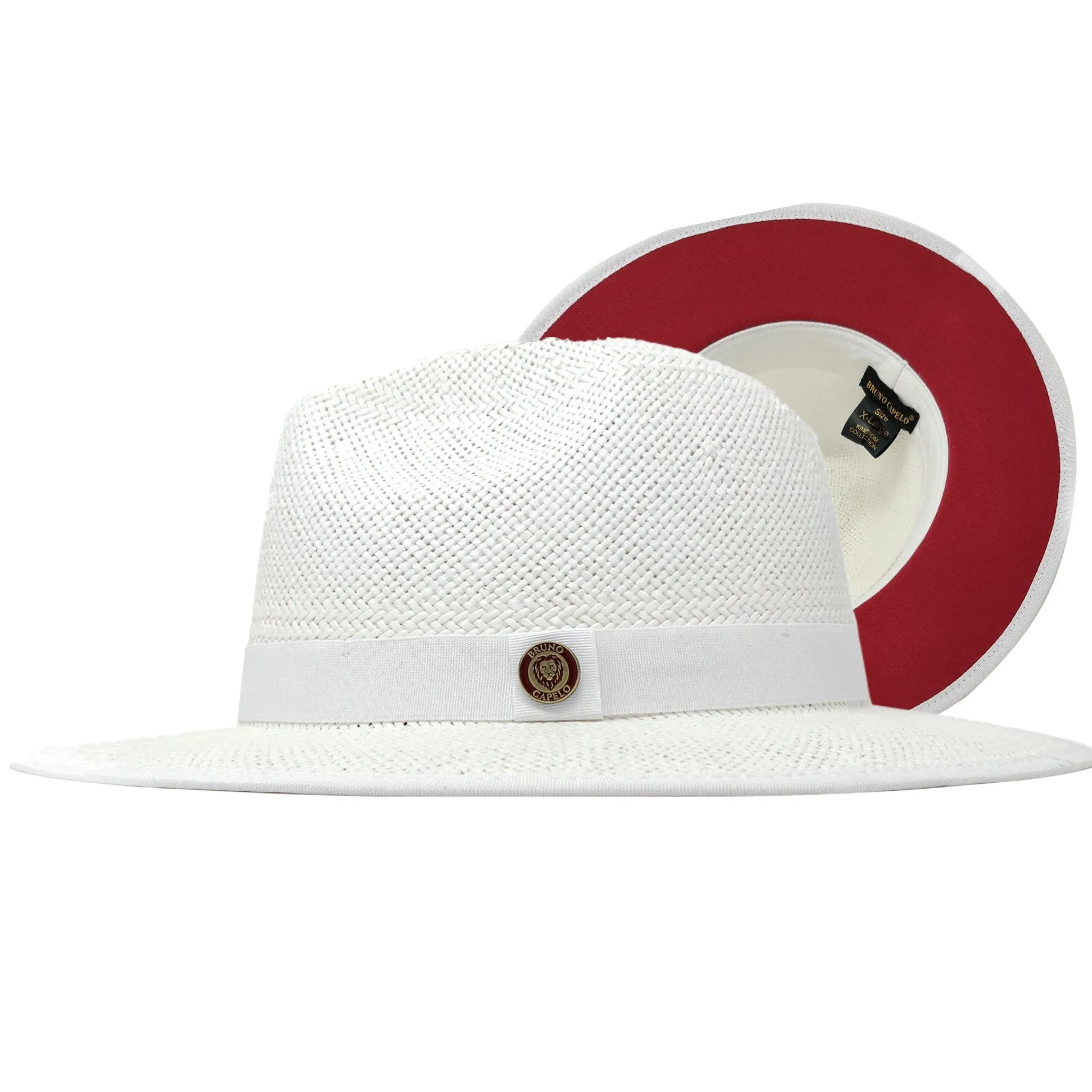 Bruno Capelo Kingdom Red Bottom Wide Brim Straw Fedora