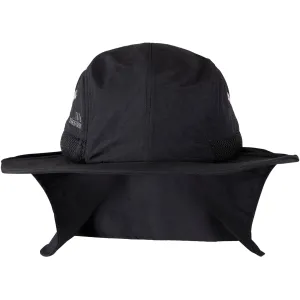 Caspian Unisex Wide Brim Cap with Neck Covering in Black