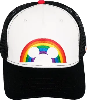 Concept One Disney Mickey Mouse Trucker Hat, Rainbow Pride Mesh Back Snapback Baseball Cap