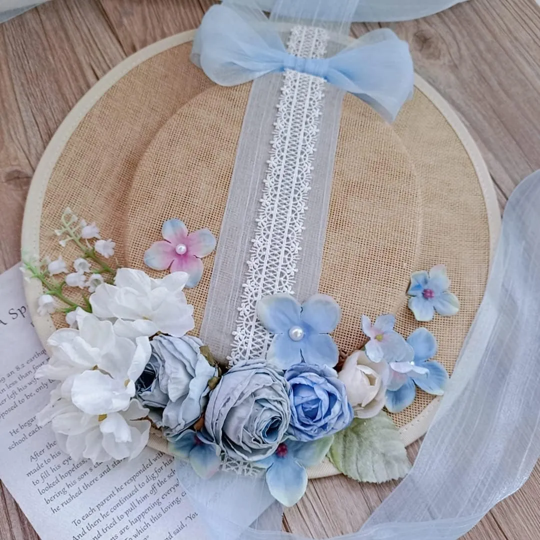 COSDREAMER Girls Women Tea Party Sun Hat Lace Ribbons Straw Hats Small Hat