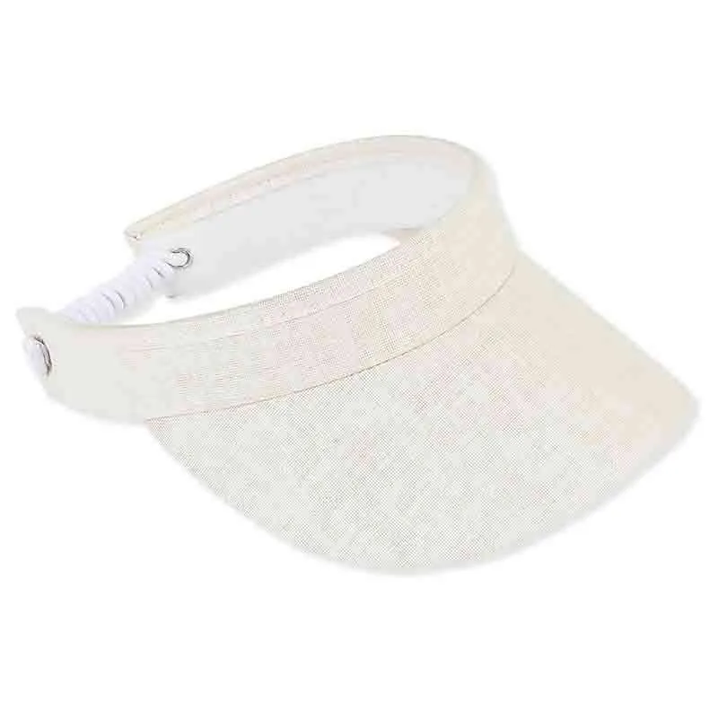Cotton Linen Sun Visor with Coil Closure - Sun 'N' Sand Hats