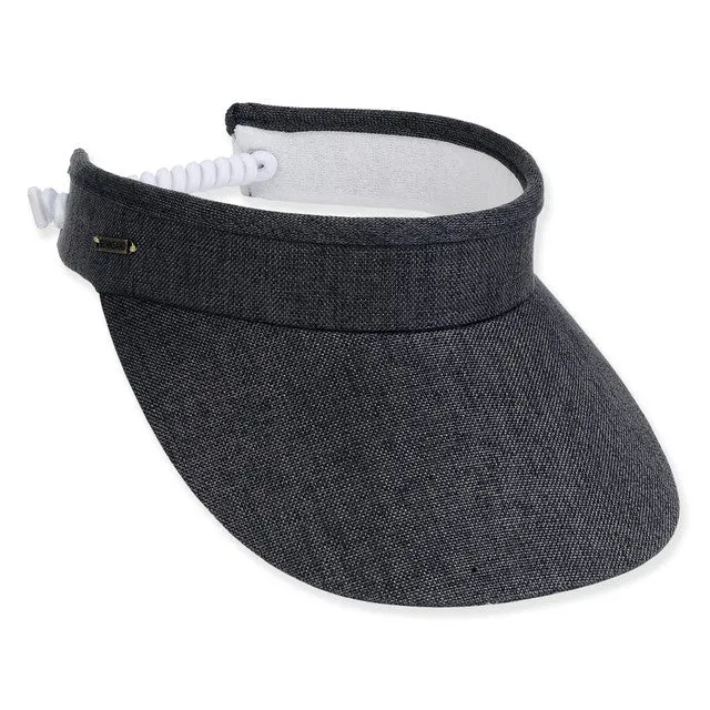 Cotton Linen Sun Visor with Coil Closure - Sun 'N' Sand Hats