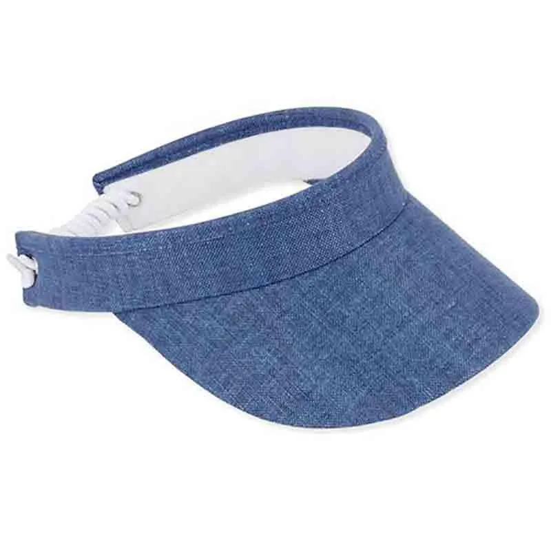 Cotton Linen Sun Visor with Coil Closure - Sun 'N' Sand Hats
