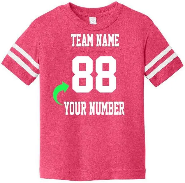 Customized Toddler Jersey Personalized with Your Name and Team Number (Black Solid, 1T)