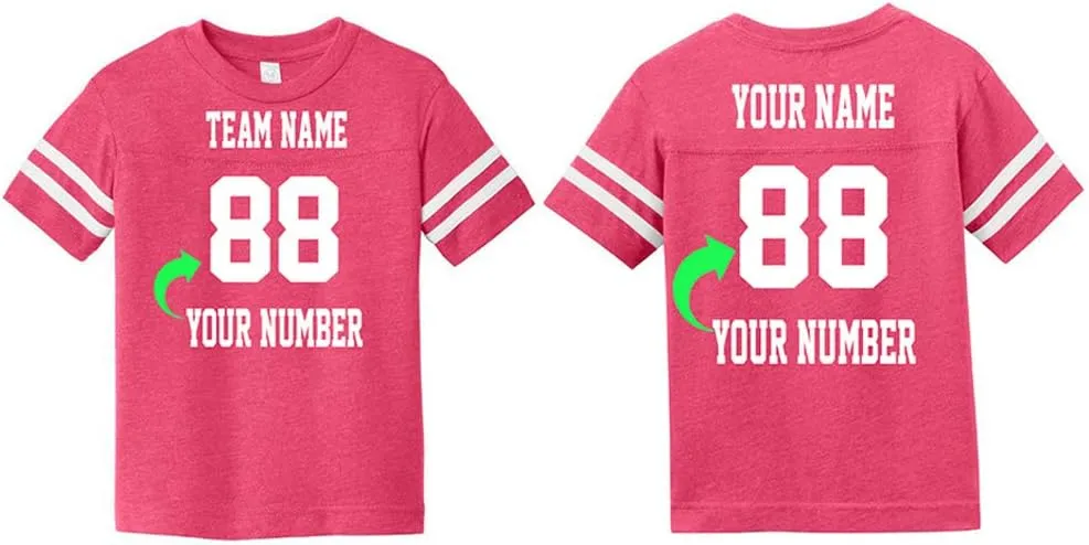 Customized Toddler Jersey Personalized with Your Name and Team Number (Black Solid, 1T)