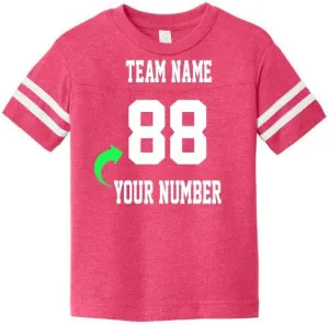 Customized Toddler Jersey Personalized with Your Name and Team Number (Black Solid, 1T)