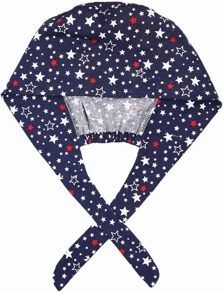 Cute Printed Working Cap with Sweatband Adjustable Tie Back Hats for Women/Men