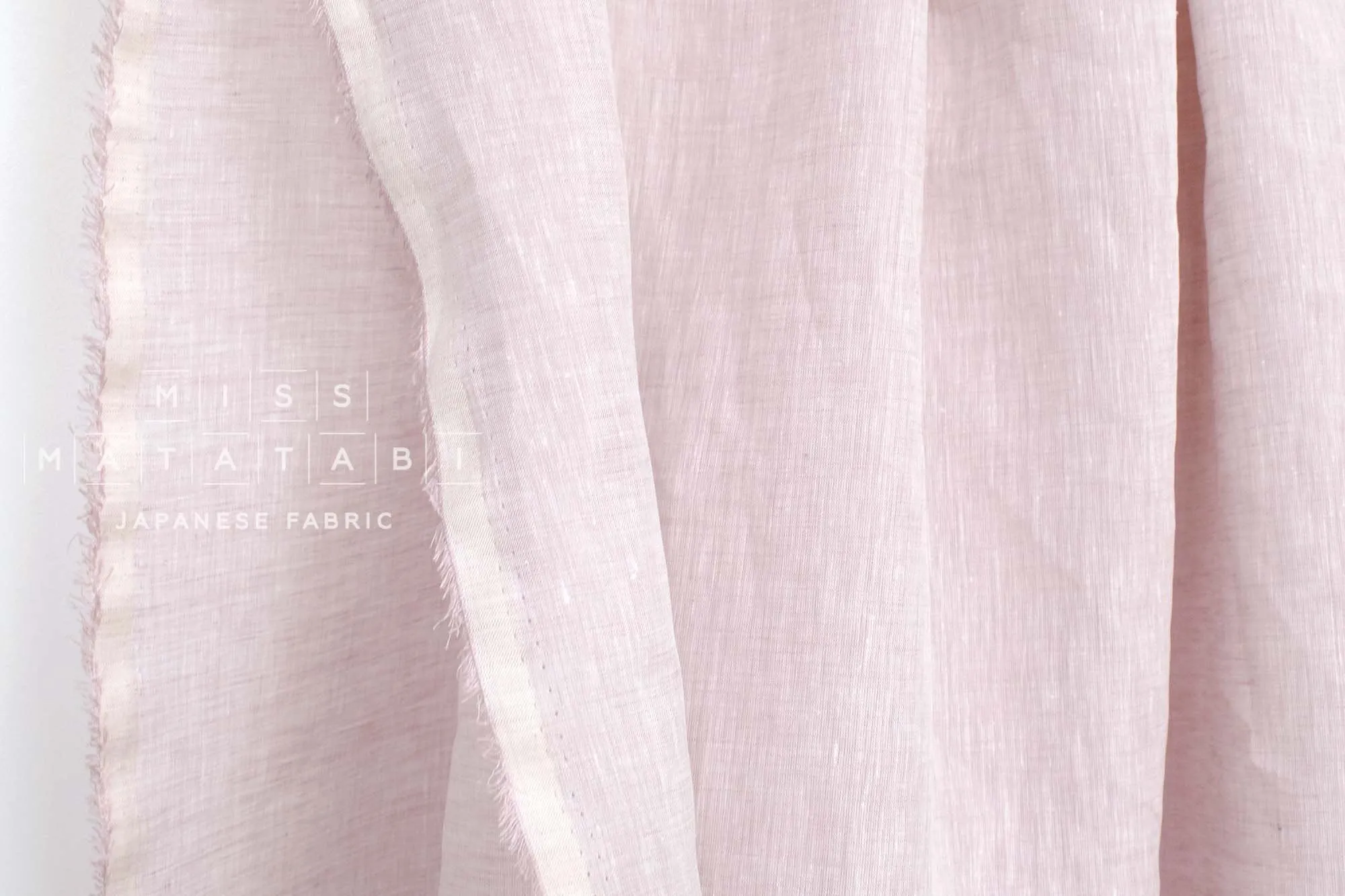 DEADSTOCK 100% Linen Chambray - pale pink