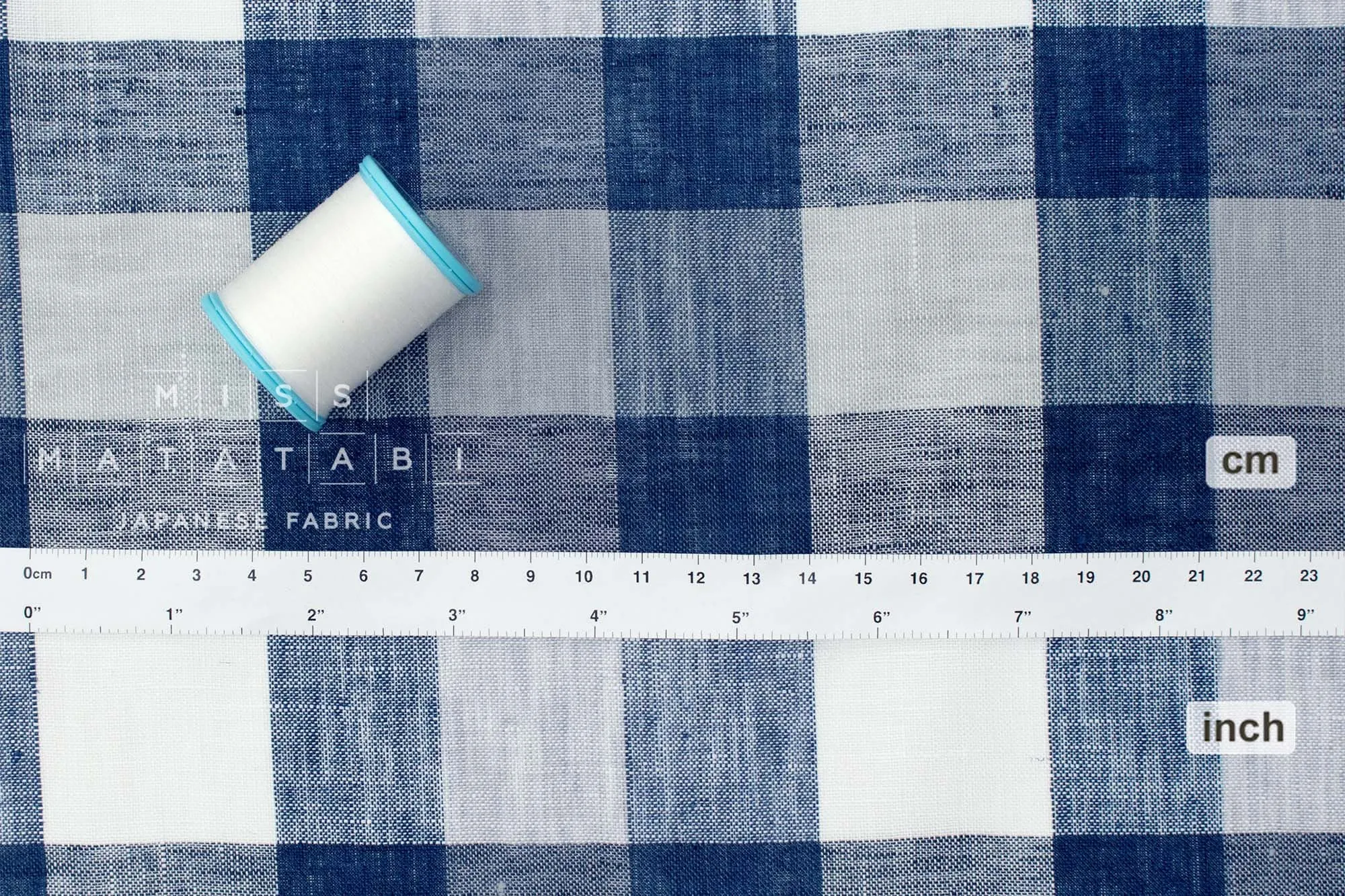 DEADSTOCK 100% Linen Check Plaid - 16