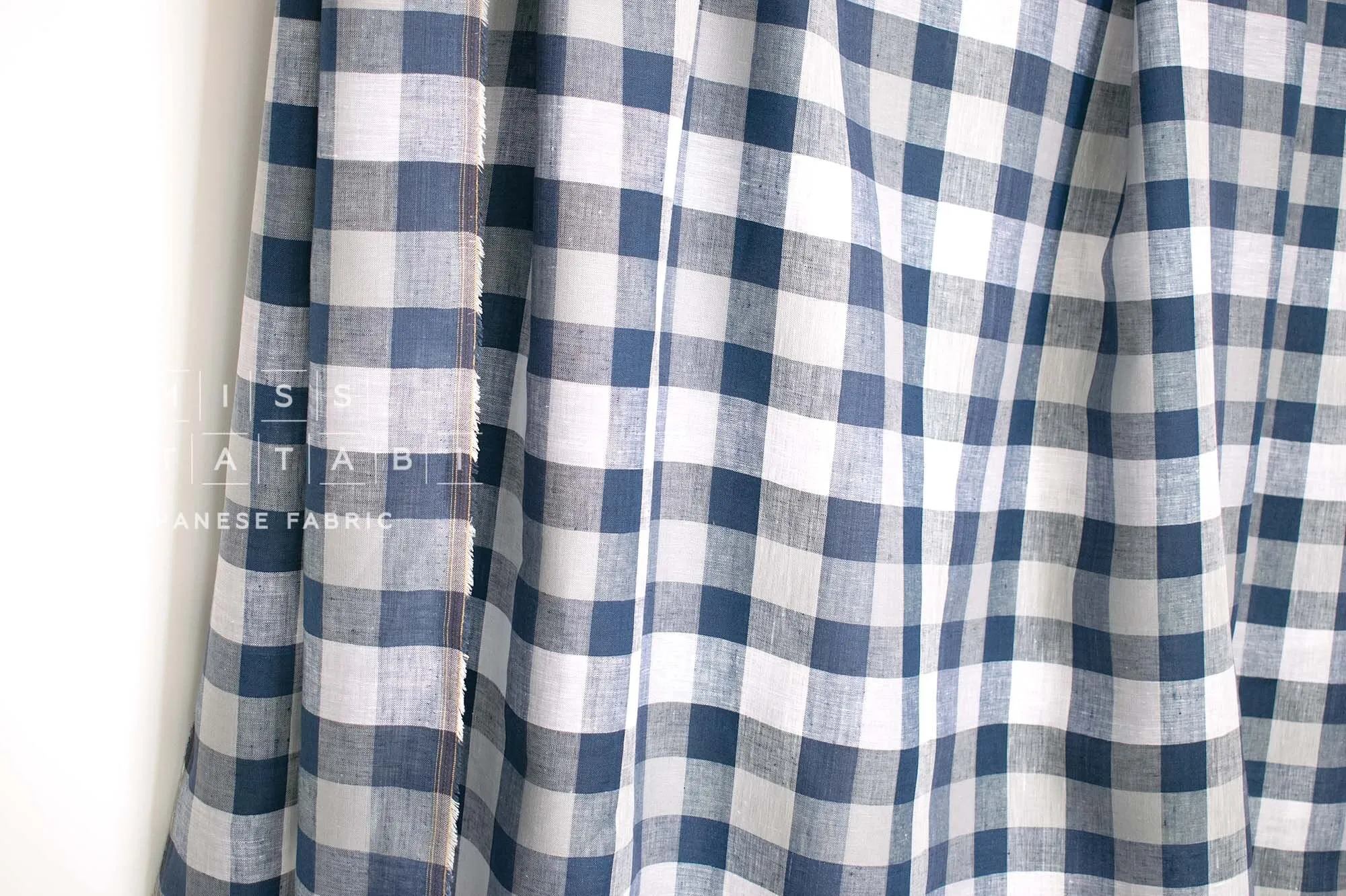 DEADSTOCK 100% Linen Check Plaid - 16