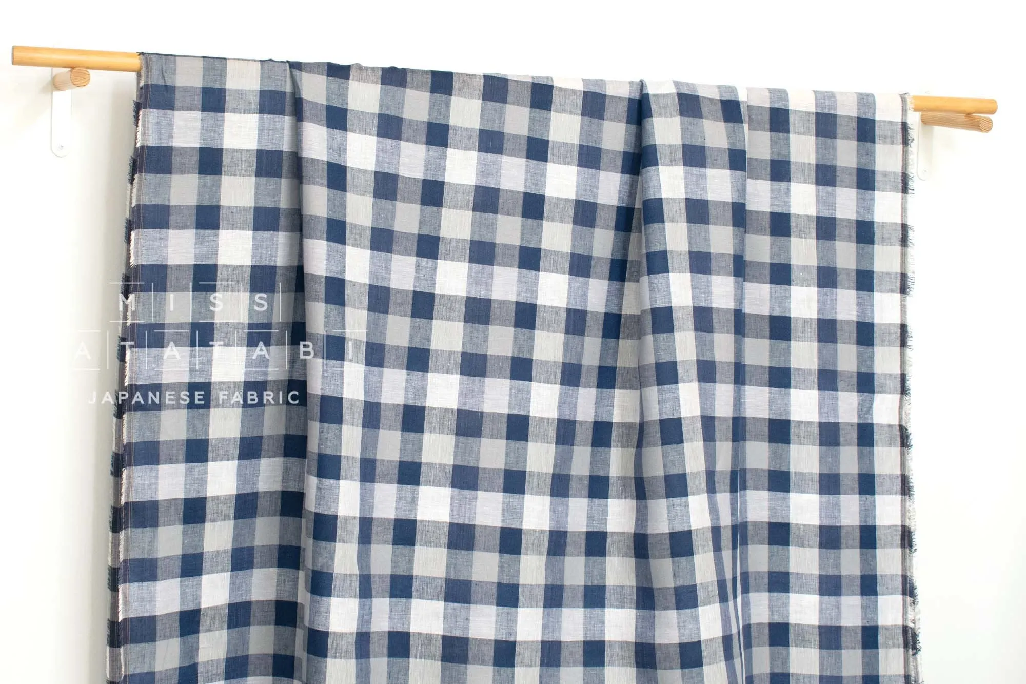 DEADSTOCK 100% Linen Check Plaid - 16