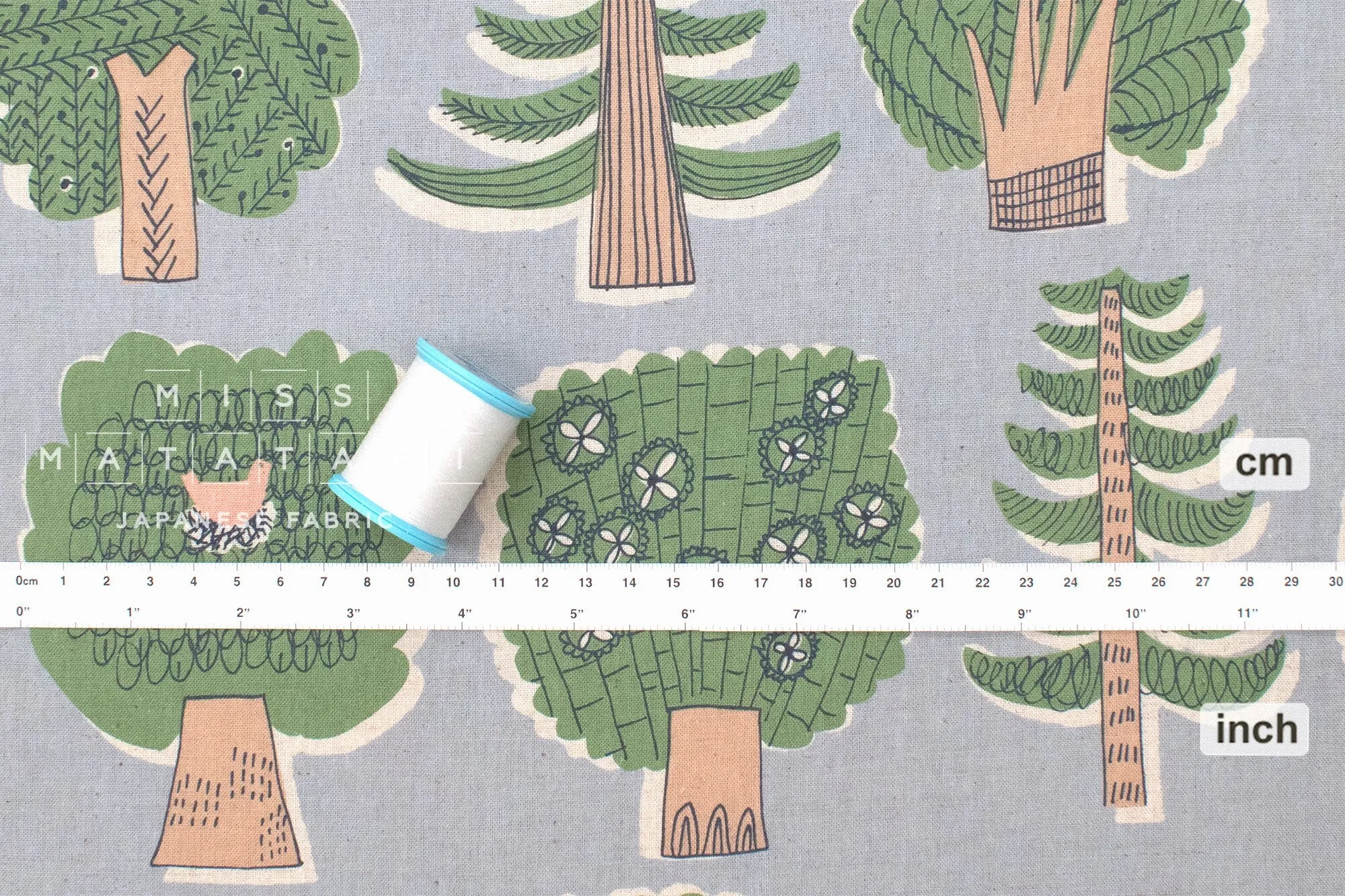 DEADSTOCK Trees Linen Blend - C
