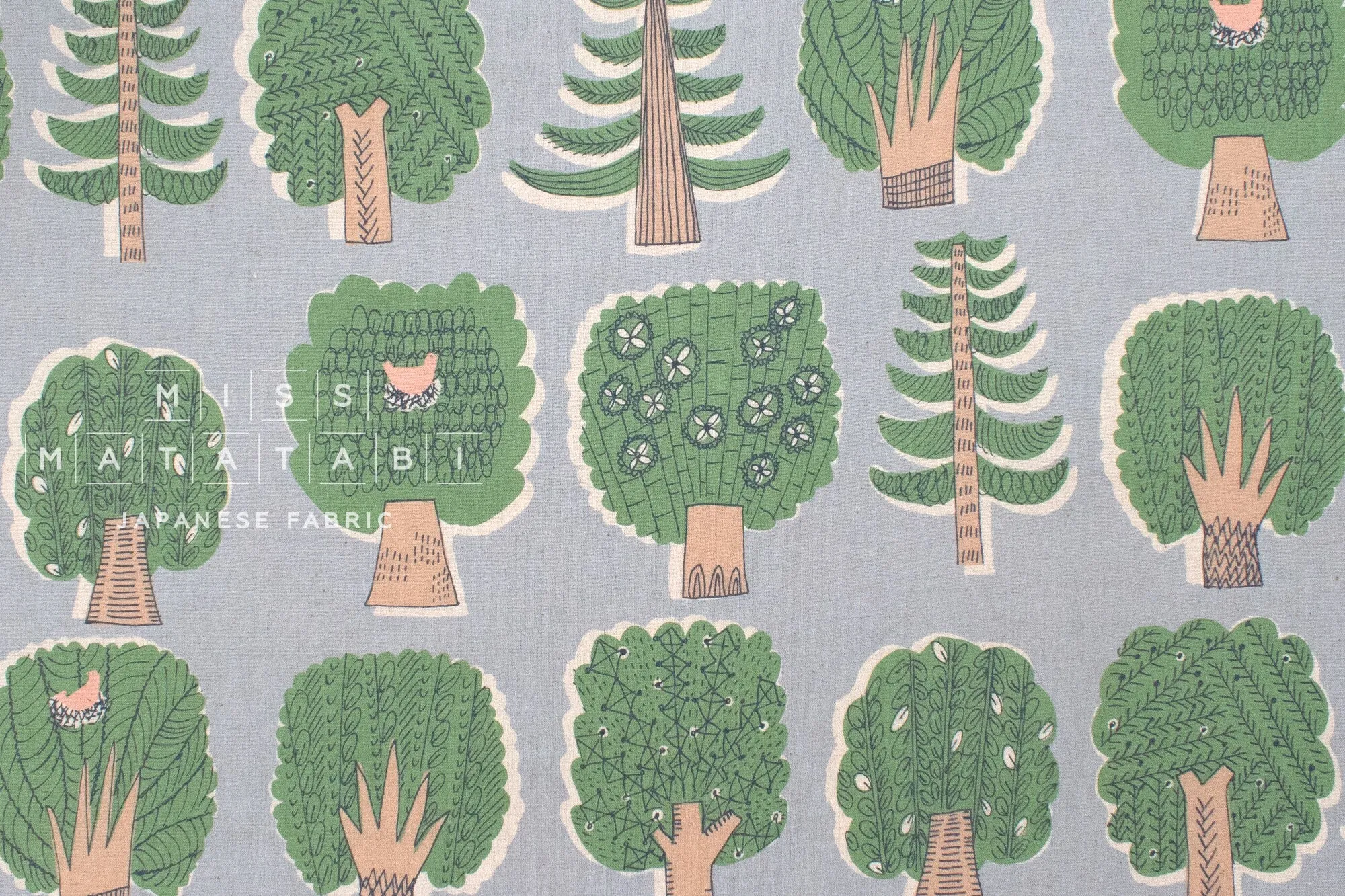 DEADSTOCK Trees Linen Blend - C