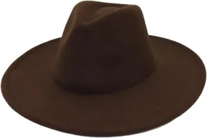 Dninmim 9.5Cm Big Brim Solid Color Women Men Fedora Hat Caps